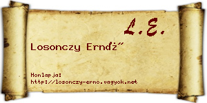 Losonczy Ernő névjegykártya